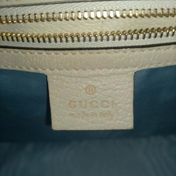 276648BA (X6) Gucci Crossbody Bag Sherry Line White Leather - Picture 7 of 9